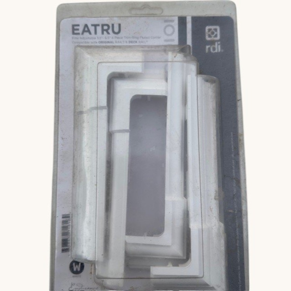 RDI EATRU Elite Adjustable 3.5-6.5" 4 Piece‎ Trim Ring Fluted Corner White Vinyl